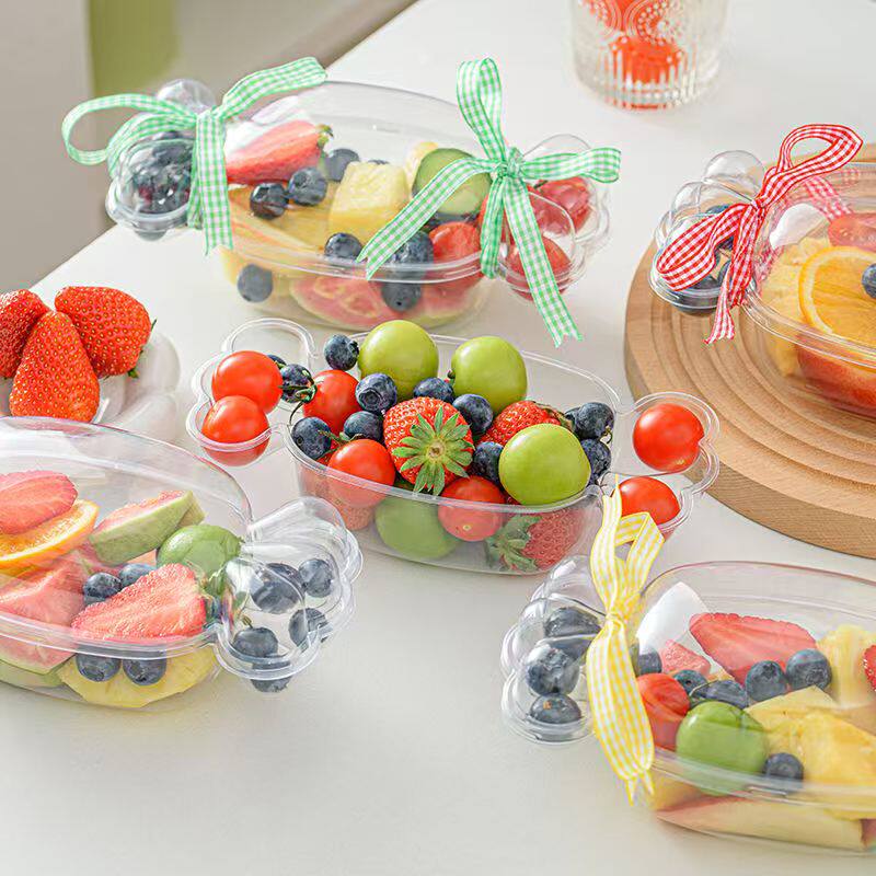 糖果形状水果果切一次性透明包装盒子带盖野餐果蔬鲜果打包盒塑料