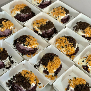 紫米芋泥奶盖砖包装盒血糯米奶酪球开花麻糍白玉丸子摆摊打包盒子