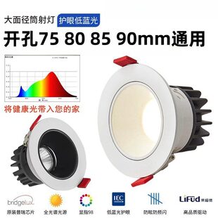 宽边led射灯小山丘嵌入式开孔75 80 90家用客厅100大面径防眩筒灯