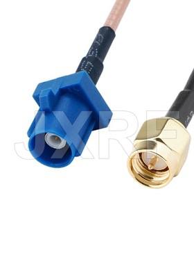 聚速通JXRF连接器FAKRA C型公蓝转SMA公线束/连接线/端子线RG316