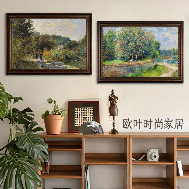 雷诺阿名画装饰画客厅沙发背景墙壁画欧式复古宫廷贵妇餐厅挂画