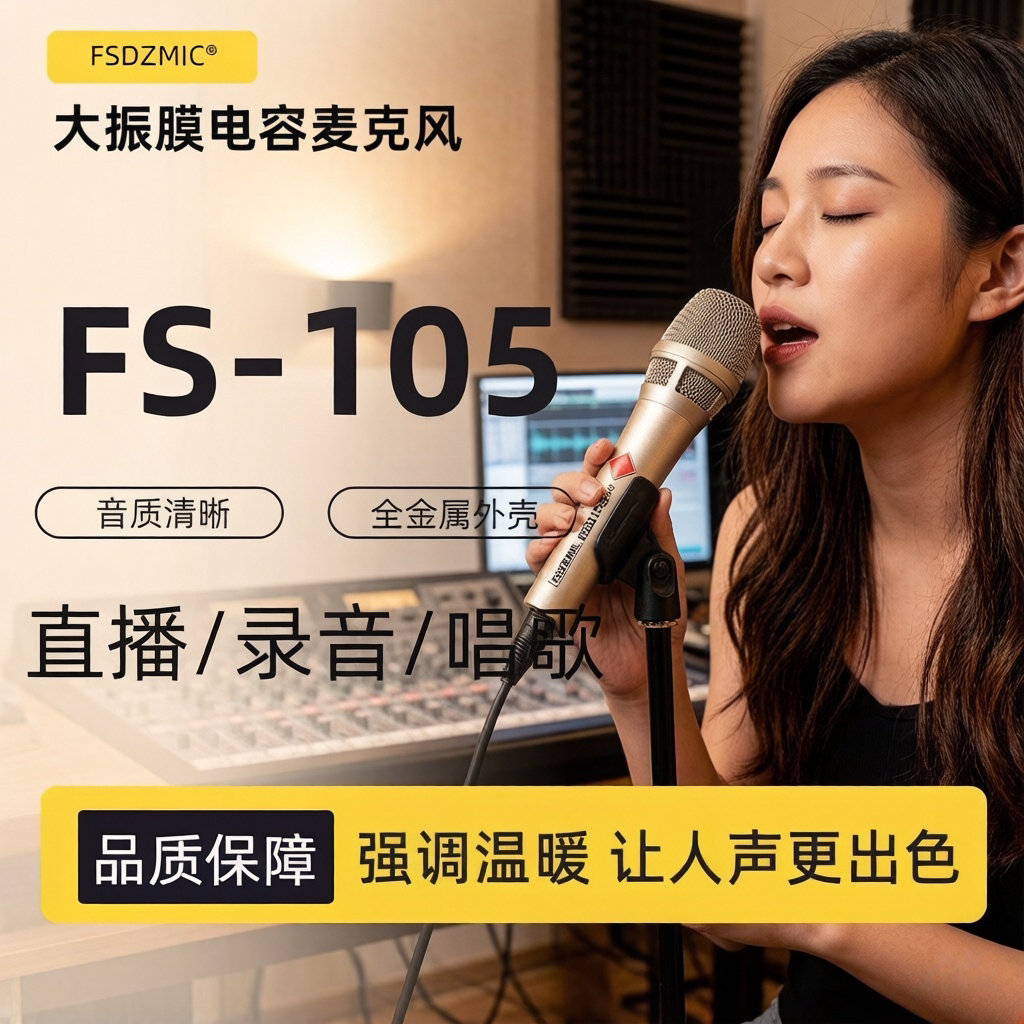 直播声卡使用电容麦克风图片