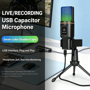 USB RGB Condenser Microphone for Gaming & Streaming