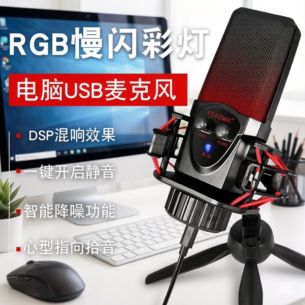 电脑台式机有线usb电容麦克图片