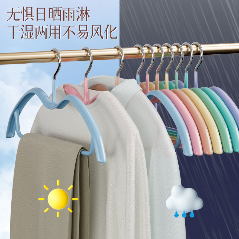 短颈衣架家用挂衣省空间缩脖子矮款窄衣架子防鼓包防肩角无痕衣挂