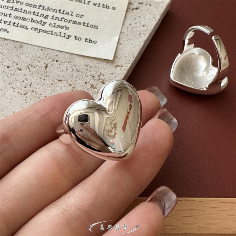 嘉兴银家s925纯银复古高级气质光面爱心戒指女韩式质感ins风指环,饰品/流行首饰/时尚饰品新,戒指/指环,淘宝优惠券,粉丝福利购,淘宝优惠卷