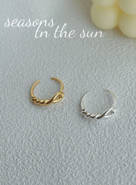 嘉兴银家s925纯银极简风精致打结设计复古开口戒指韩版高级感指环