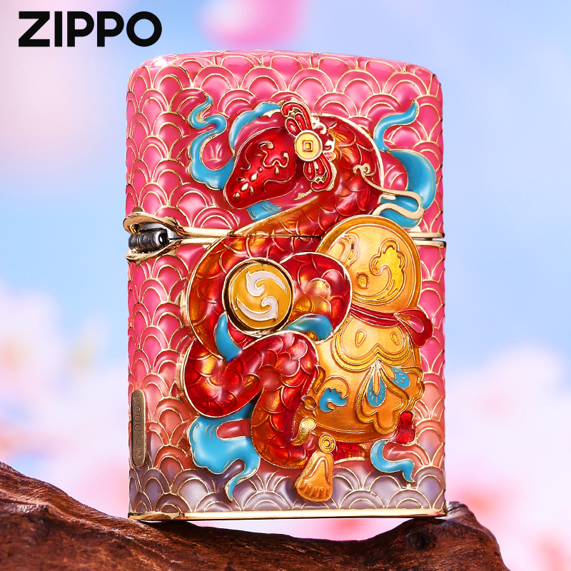 zippo打火机正品 福禄蛇夜光珐琅芝宝官方防风煤油送男友限量礼物