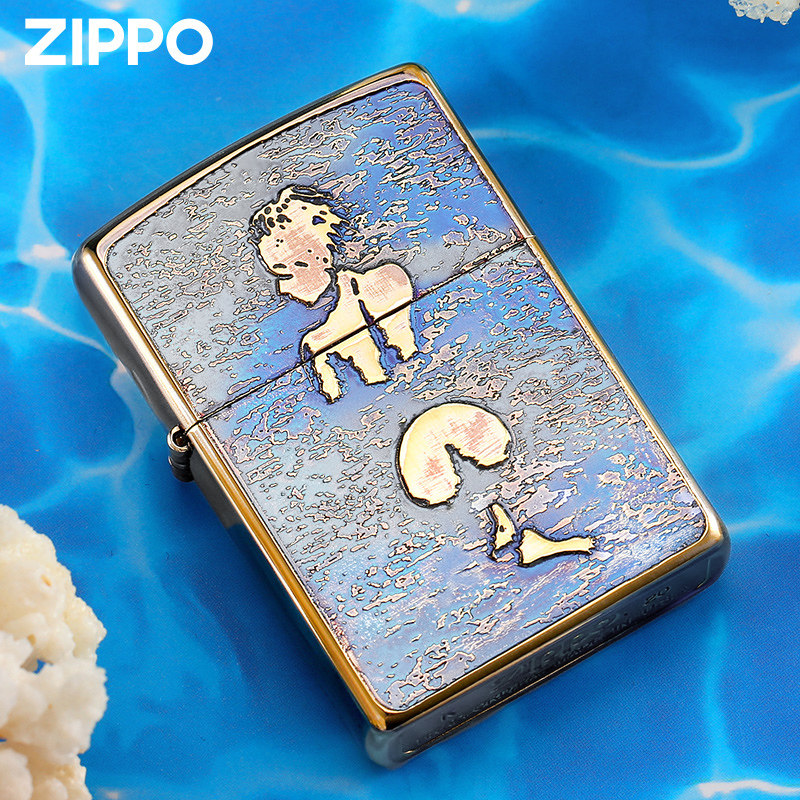 zippo正版打火机 海神女妖立体浮雕创意防风煤油个性火机男士送礼