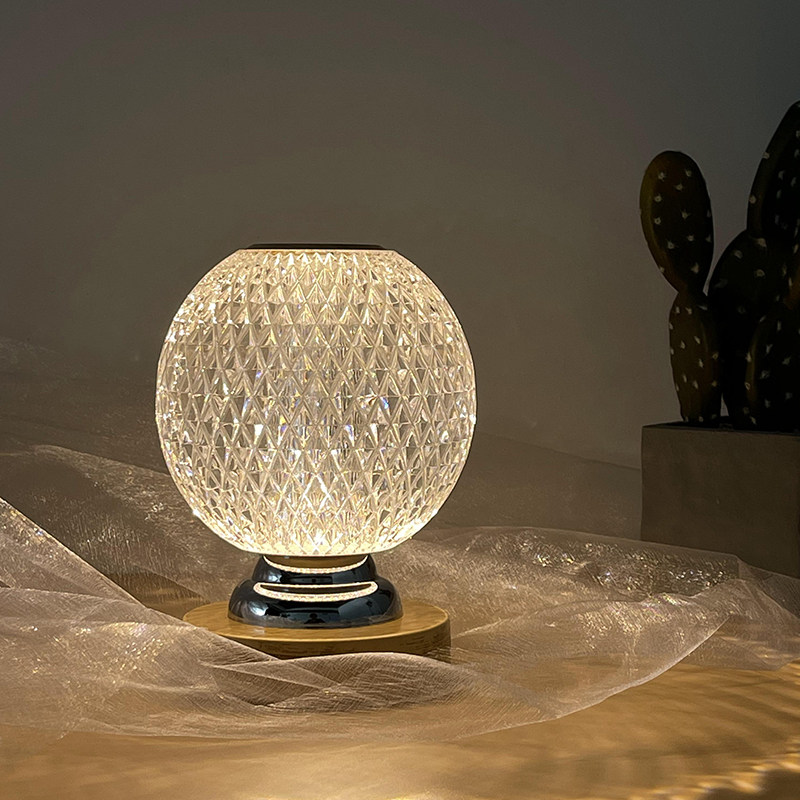 水晶灯卧室床头台灯礼物夜明珠充电氛围触摸现代小夜灯