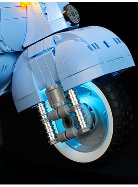KGBOX乐高10298Vespa125踏板摩托车展示盒LED灯具玩具灯防尘罩