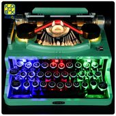 KGBOX乐高21327创意系列打字机LED灯具灯饰积木玩具灯组防尘罩