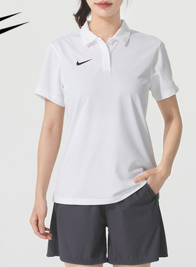 耐克nike女子翻领POLO衫简约运动风薄款短袖B8748-100-010-060