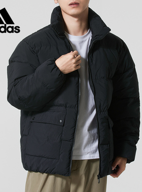 阿迪达斯三叶草男装2025新款运动休闲保暖立领羽绒服外套KD1857
