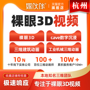 杭州裸眼3D视频制作三维动画定制作户外大屏LED裸眼3D视频制作