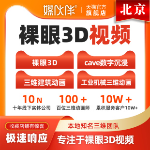 北京裸眼3D视频制作三维动画定制作户外大屏LED裸眼3D视频制作