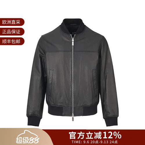 阿玛尼男士夹棉皮衣皮夹克外套
