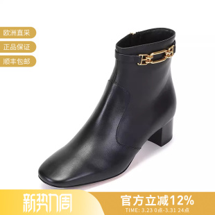 DOROTI Bally巴利 女士羊皮粗跟靴子短靴皮靴跟高4.5cm