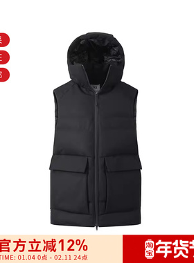 Y-3 男士黑色M CL PUFFY W VE连帽羽绒服外套马甲 HN4329