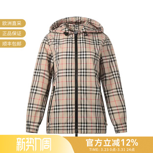 BURBERRY博柏利 8059490 女士Vintage格纹连帽夹克上衣外套