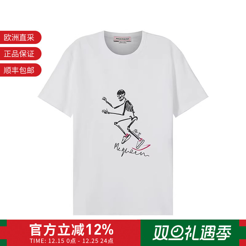 棉质短袖骷髅ALEXANDERMCQUEEN