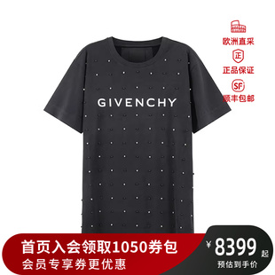 BM716R3Y9Q GIVENCHY男士 饰男装 棉质LOGO印花珠子装 短袖 T恤做旧款