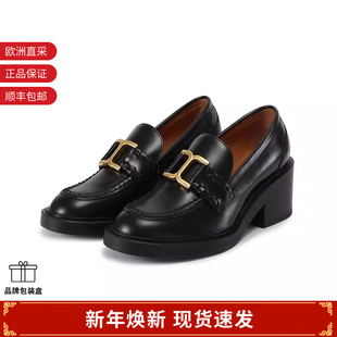 跟高6cm Chloe蔻依 单鞋 皮鞋 CHC23W942EY 女士粗高跟厚底乐福鞋