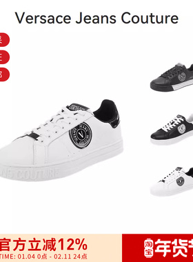 VJC范思哲 男士V字徽章印花系带休闲运动鞋板鞋 YA3SK1