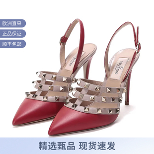 VOD VALENTINO华伦天奴 女士皮革铆钉装 饰高跟鞋 RW2S0K18