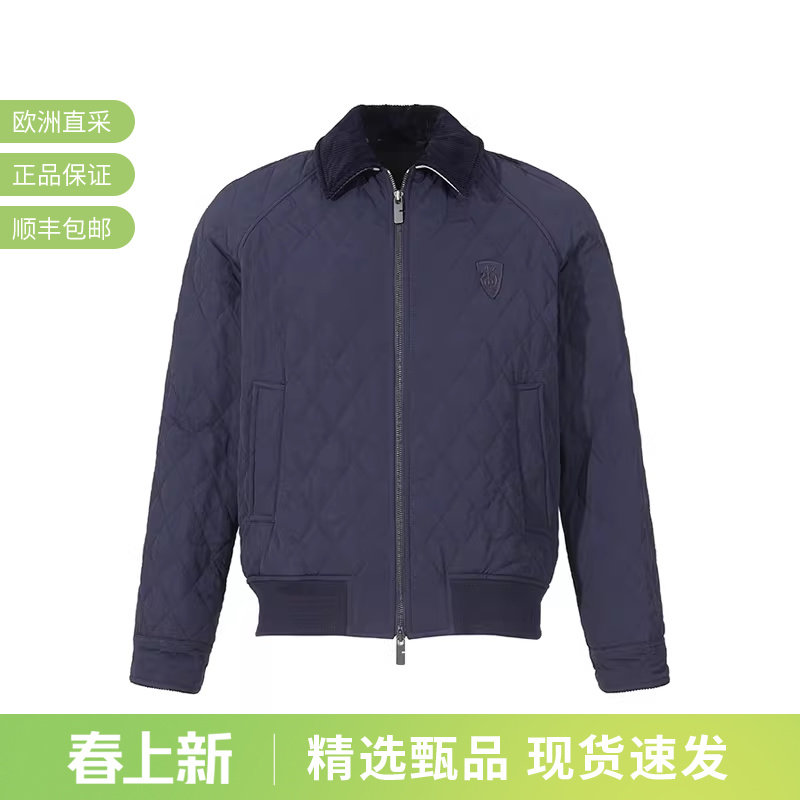 BURBERRY 男士B字型盾牌刺绣贴饰绗缝夹克薄款棉服外套 8097950