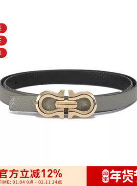 Ferragamo 女士窄版不可裁剪双面装饰带皮带腰带1.5cm 230330
