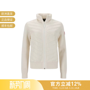 6830L 拼接夹克外套 CANADA GOOSE女士半羽绒鸭绒立领绗缝针织开衫