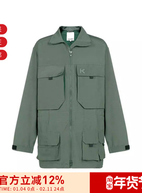 【甄品精选】KENZO高田贤三男士棉超大版工装大衣外套 5OU305 1NA