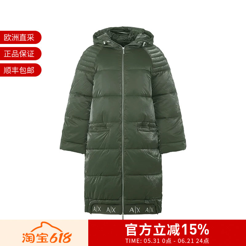 AX阿玛尼 女士宽松版连帽棉服大衣女装外套 6LYK07 YNSKZ