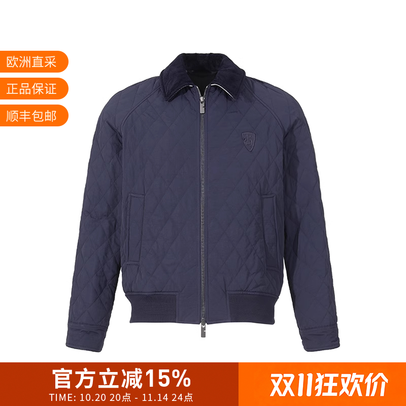 BURBERRY 男士B字型盾牌刺绣贴饰绗缝夹克薄款棉服外套 8097950