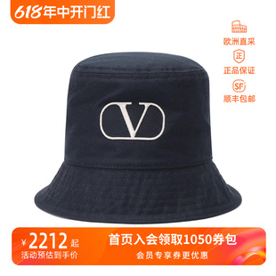 女士V LOGO刺绣帽子渔夫帽水桶帽 情人节 VALENTINO 2Y2HGA32HCY