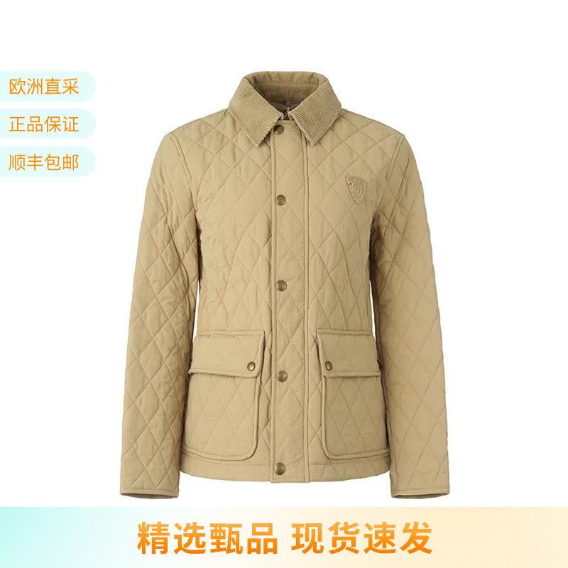 BURBERRY 女士B字型盾牌刺绣贴饰绗缝夹克薄款棉服外套 8097996