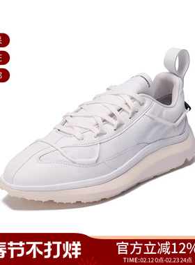 【甄品精选】Y-3男女同款织物配皮白色SHIKU RUN系带运动鞋HQ6666