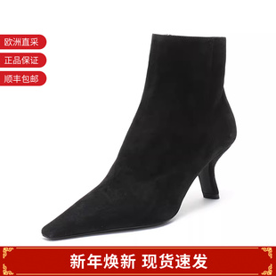 Prada普拉达 008 1T719L 065 女士绒面皮革高跟短靴6.5cm