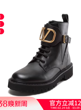 VALENTINO华伦天奴女士军旅风短靴马丁靴1W2S0Q03 BEK
