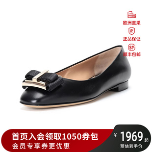 Ferragamo菲拉格慕 Salvatore 女士PRATO系列牛皮蝴蝶结平底鞋