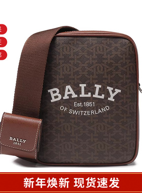 【甄品精选】Bally巴利男士TPU单肩斜挎包老花LOGO图案 BHENN TML