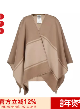 【甄品精选】FENDI芬迪 女士羊毛外套式斗篷披肩 FXX720 AHRI