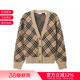 针织开衫 Burberry 羊绒衫 V领长袖 8098673 女士山羊绒格纹宽松版
