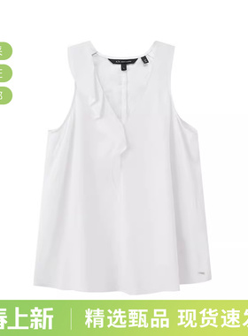 【甄品精选】AX阿玛尼 女士V领无袖背心 3DYH08 YN3RZ