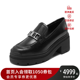 单鞋 皮鞋 情人节礼物女士牛皮厚底乐福鞋 Ferragamo 0753950