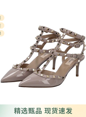VALENTINO 女士环绕式踝带铆钉装饰尖头高跟鞋凉鞋 2S0375 VNW
