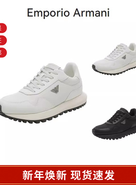EA阿玛尼 男士鹰标装饰系带休闲运动鞋厚底鞋 X4X630 XN877