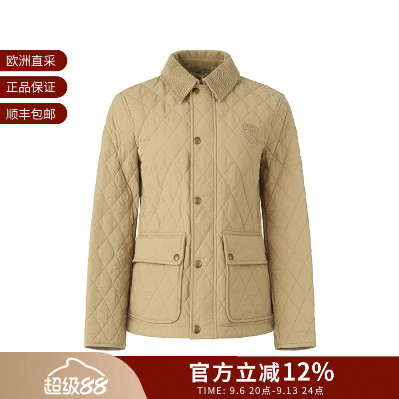 BURBERRY 女士B字型盾牌刺绣贴饰绗缝夹克薄款棉服外套 8097996
