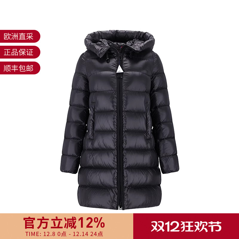 Moncler蒙口女士中长款鹅绒连帽羽绒夹克外套1C00012 597YG